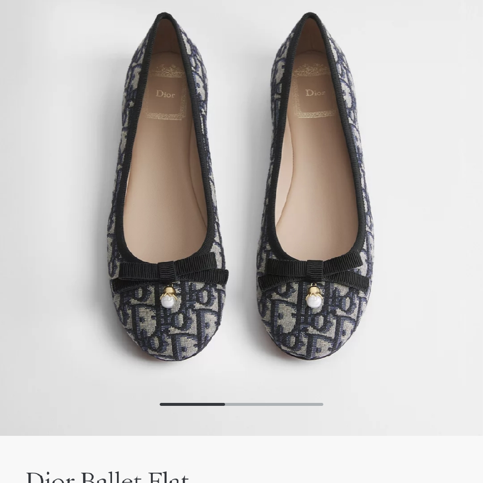 Dior Ballet FlatDeep Blue Dior Oblique Embroidered Cotton-duoc-ban-tai-Hvip Shoes and Clothes