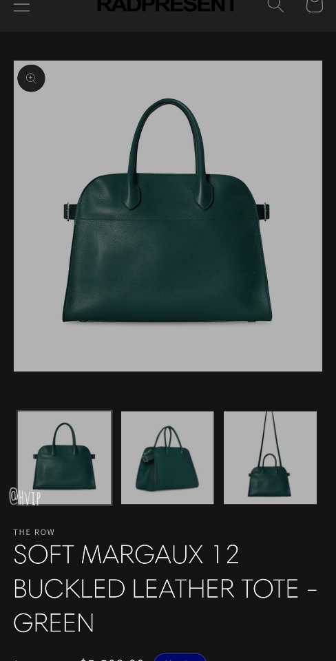 The Row Soft Margaux 12 Bag in Leather green 32x15x25cm-duoc-ban-tai-Hvip Bags and Accessories