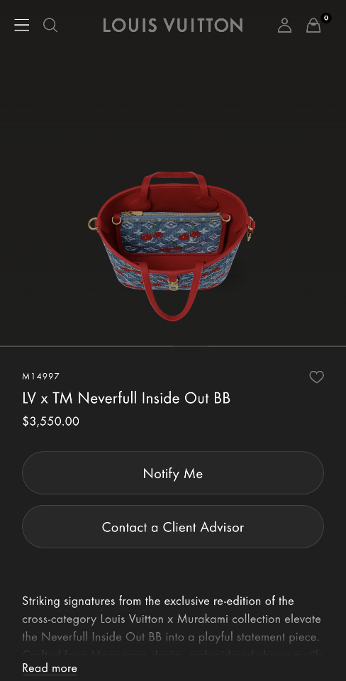 Louis Vuitton M14997
LV x TM Neverfull Inside Out BB 26.5 x 16.5 x 11.0cm Sao chép-duoc-ban-tai-Hvip Bags and Accessories