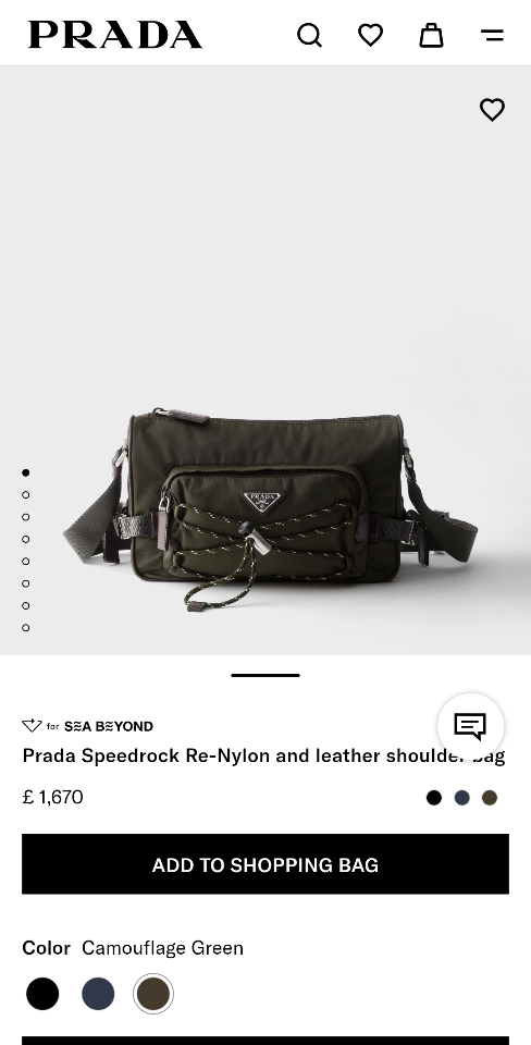 Prada Speedrock Re-Nylon and leather shoulder bag Camouflage Green 2VH192 28x17.5x10cm-duoc-ban-tai-Hvip Bags and Accessories