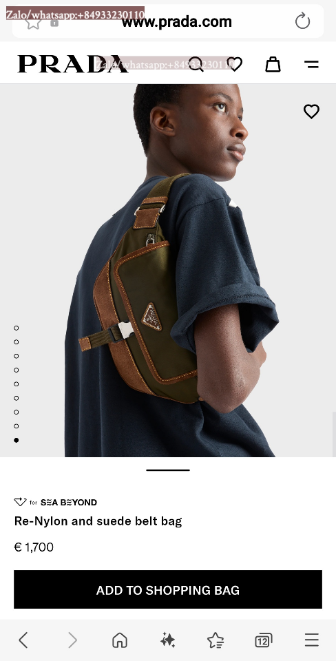 Prada Re-Nylon and suede belt bag Musk Green/Cocoa  2VH176 18x15x5cm-duoc-ban-tai-Hvip Bags and Accessories