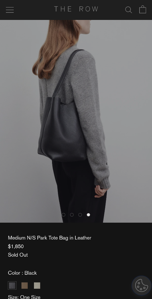 The Row Medium N/S Park Tote Bag in Leather black 30X28X15.5cm-duoc-ban-tai-Hvip Bags and Accessories