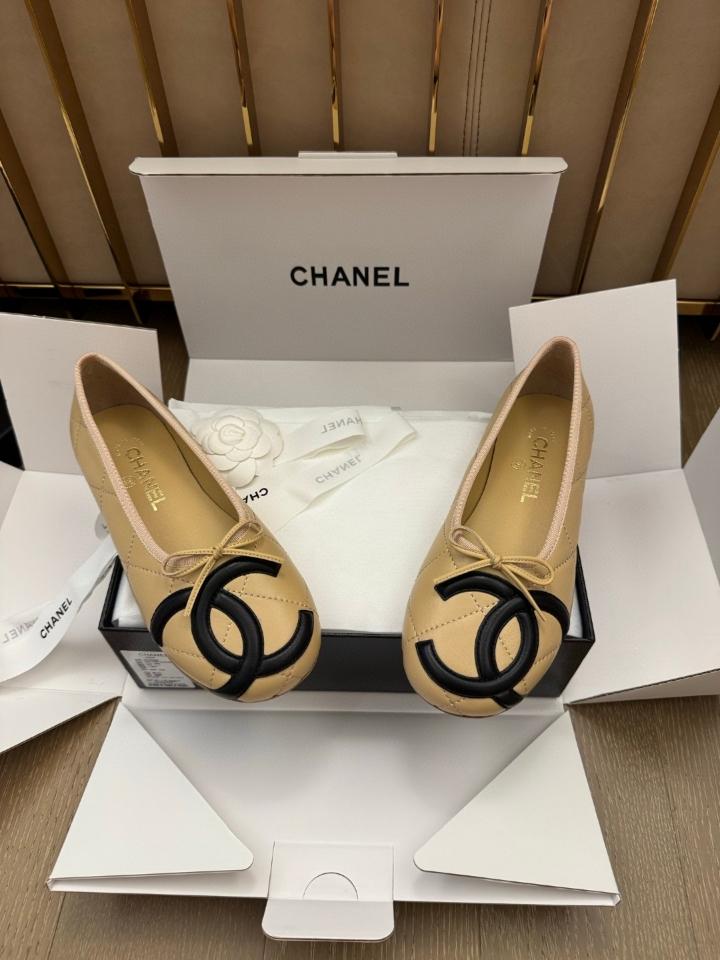 Chanel Ballet flats Lambskin beige and white G47163 -duoc-ban-tai-Hvip Shoes and Clothes
