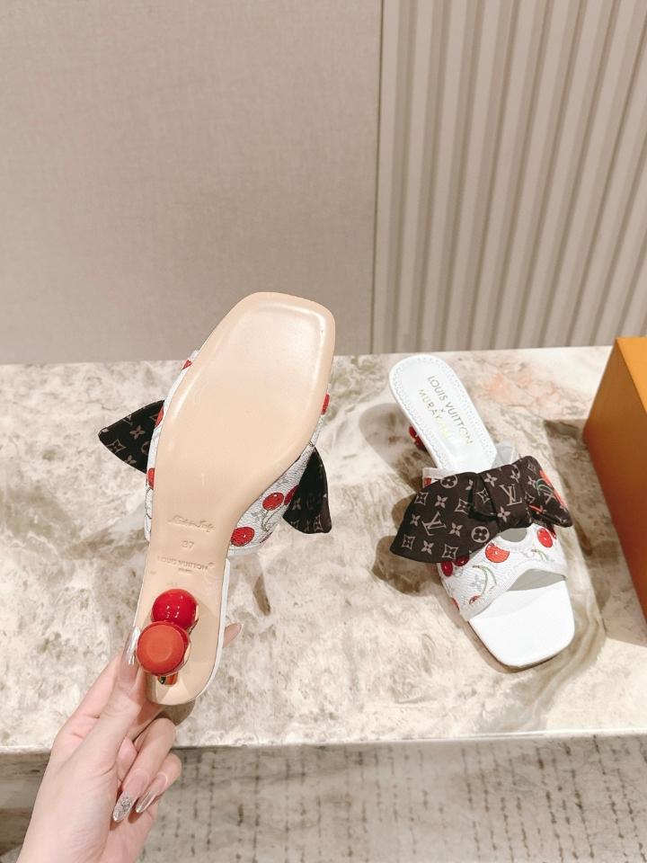 Louis Vuitton LV x TM Cherie Mules leather white🍒 55mm (1)  -duoc-ban-tai-Hvip Shoes and Clothes