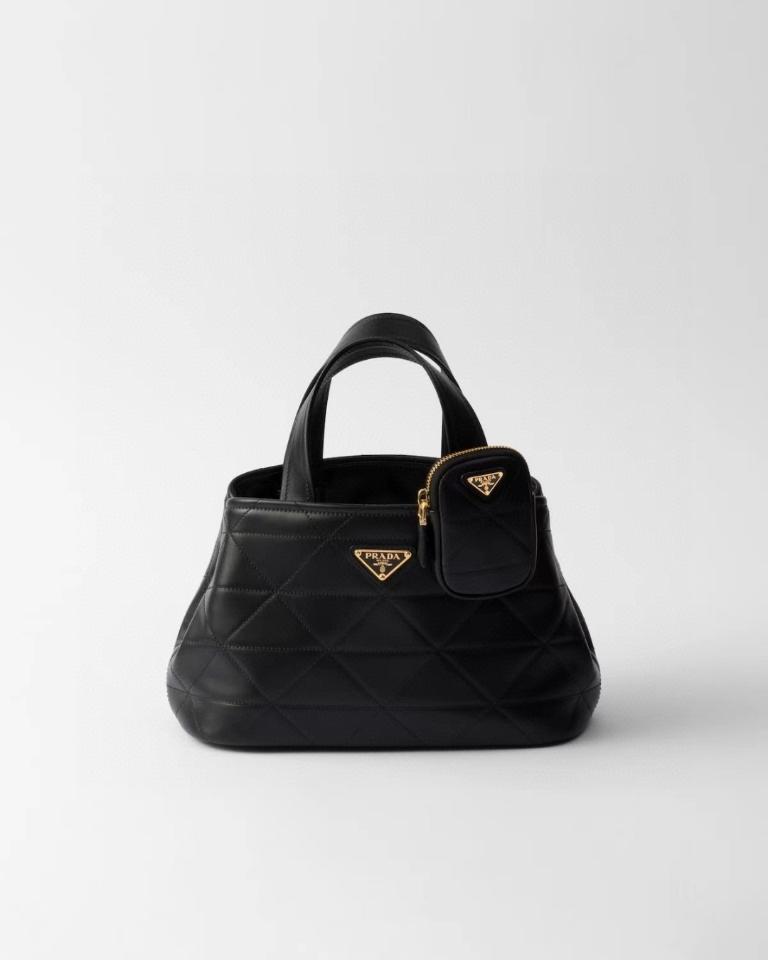 Prada Small Quilted Leather Tote Bag Black 1BG548 26x17x13.5cm-duoc-ban-tai-Hvip Bags and Accessories