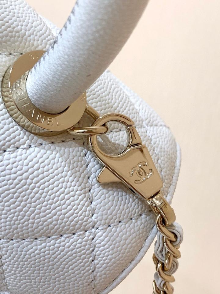 Chanel 22P small coco handle bag Grained calfskin ,Shiny gold tone metal ,white AS92990 23cm-duoc-ban-tai-Hvip Bags and Accessories