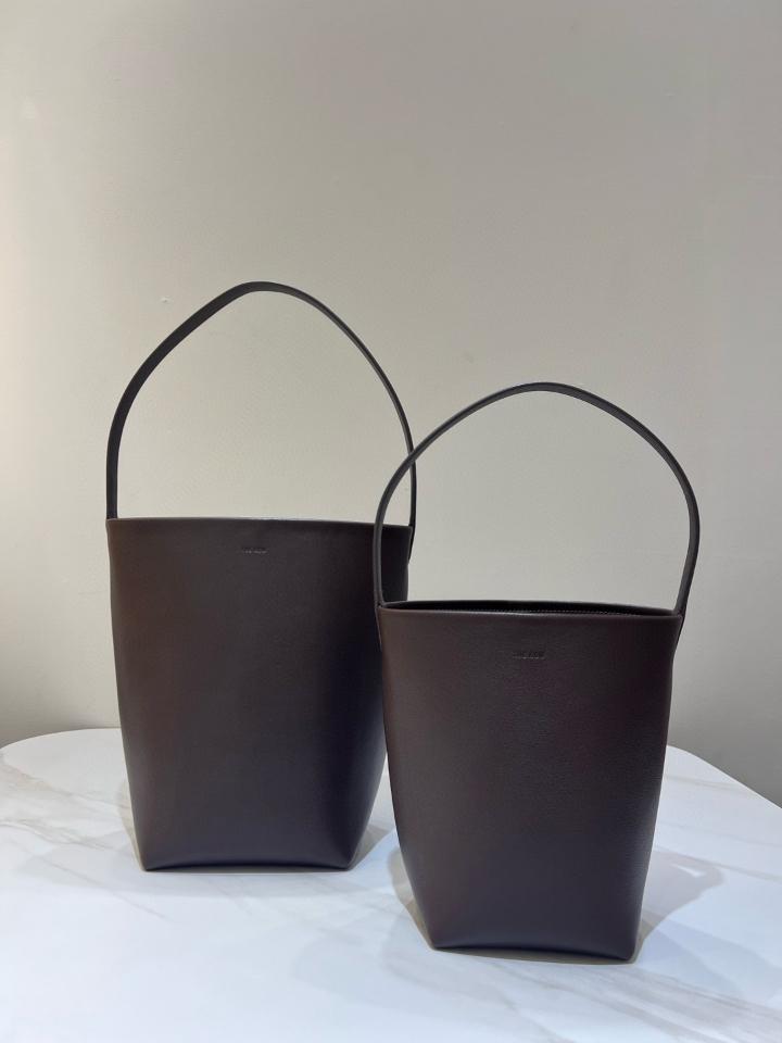 THE ROW Medium N/S Park smooth calfskin leather tote bag Chestnut 30X28X15.5cm -duoc-ban-tai-Hvip Bags and Accessories