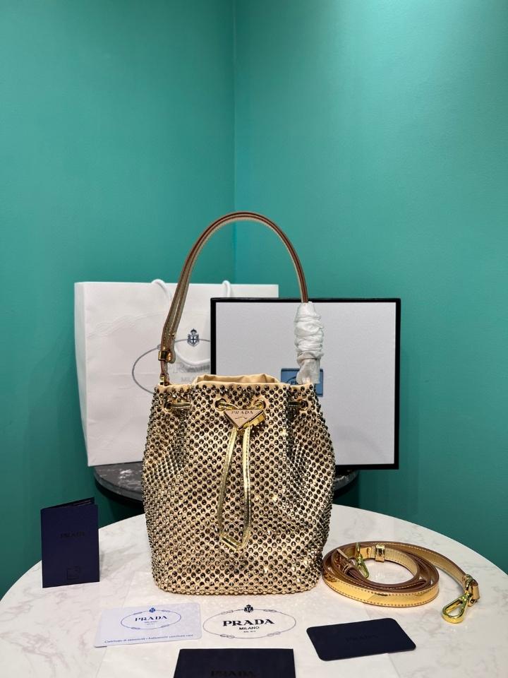 Prada  Mini crystal-studded satin bag Sand Beige 1BE067 16x2110cm-duoc-ban-tai-Hvip Bags and Accessories