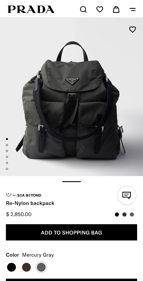 Prada Re-Nylon backpack Mercury Gray 2VZ110 34x39x15cm-duoc-ban-tai-Hvip Bags and Accessories