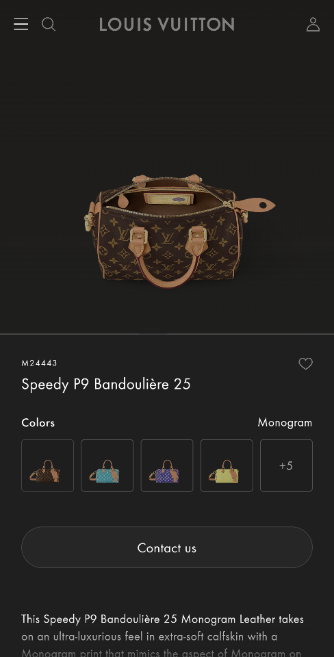 Louis Vuitton MM24443
Runway
Speedy P9 Bandoulière 25 25*15*15CM L1 Sao chép-duoc-ban-tai-Hvip Bags and Accessories