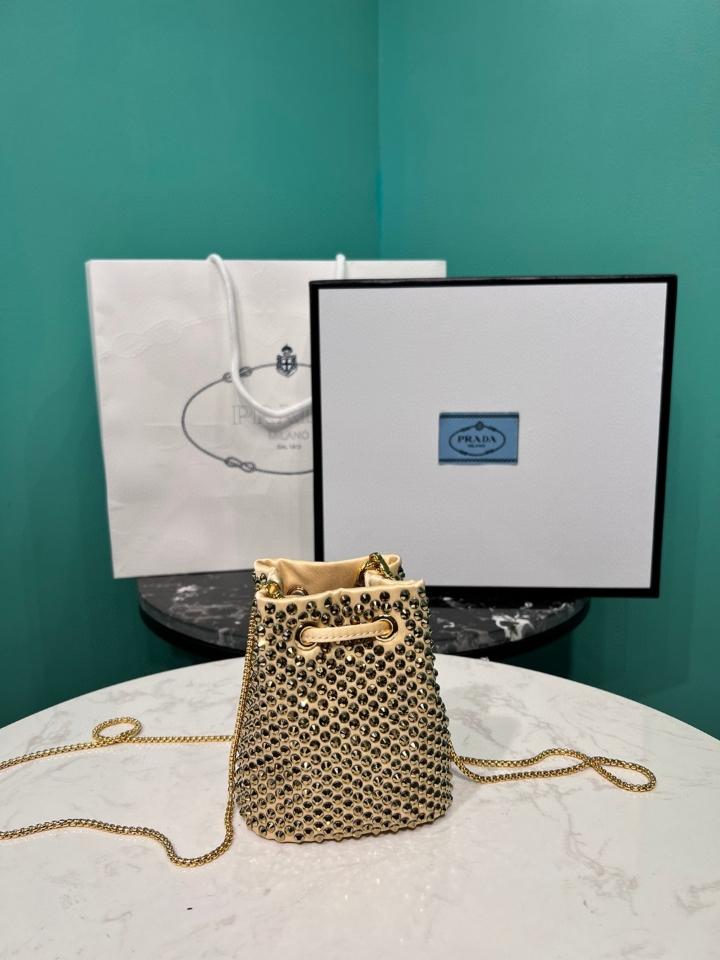 Prada Satin mini-pouch with crystals caramel 1NR016 10x12x7cm-duoc-ban-tai-Hvip Bags and Accessories