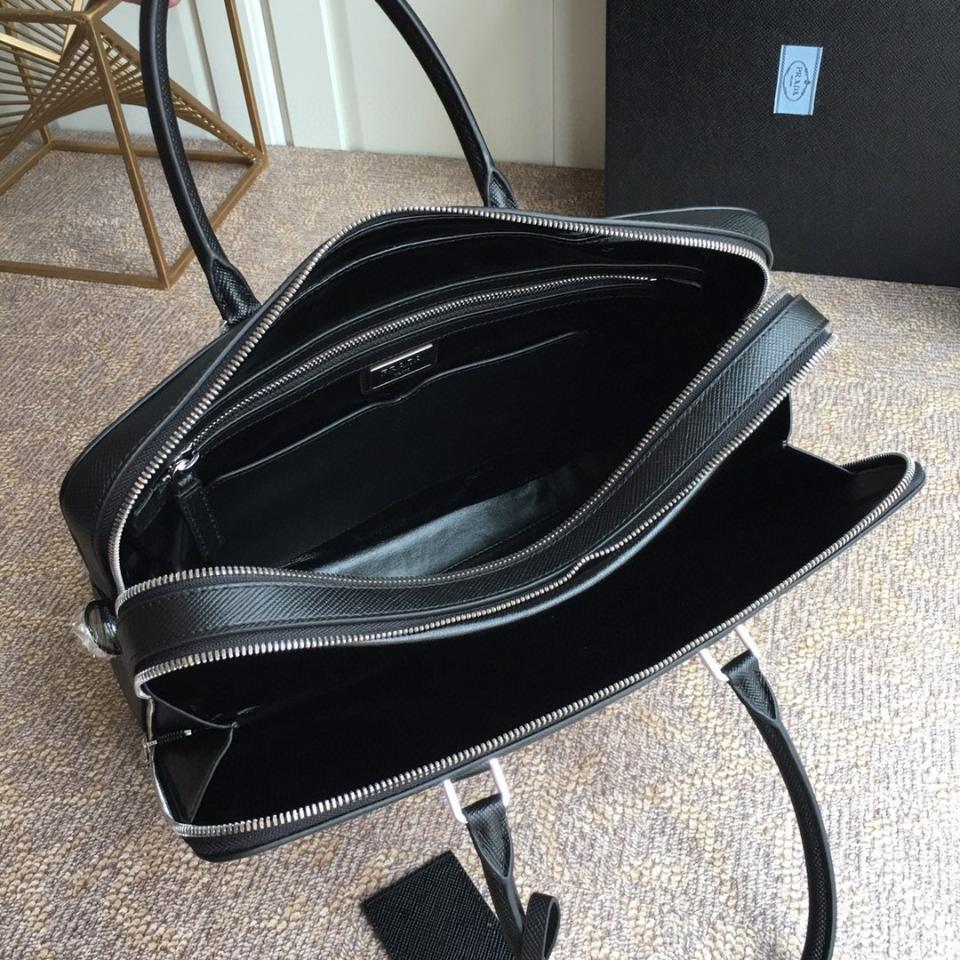 Prada Saffiano Leather briefs bag black 2VE366B 36,5 x28cm -duoc-ban-tai-Hvip Bags and Accessories