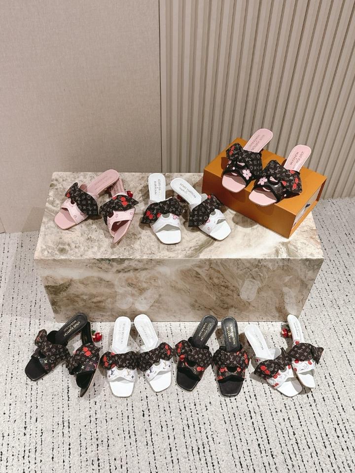 Louis Vuitton LV x TM Cherie Mules leather brown 🍒55mm (1) -duoc-ban-tai-Hvip Shoes and Clothes