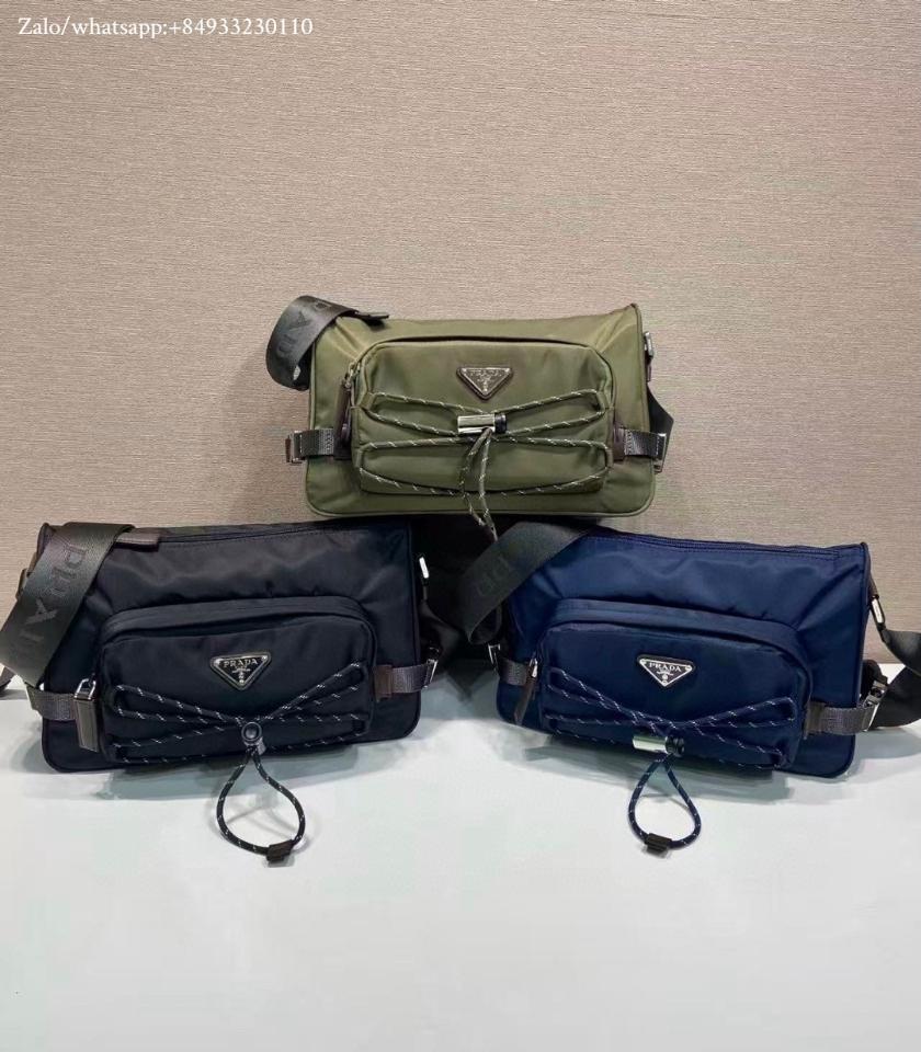 Prada Speedrock Re-Nylon and leather shoulder bag Camouflage Green 2VH192 28x17.5x10cm-duoc-ban-tai-Hvip Bags and Accessories