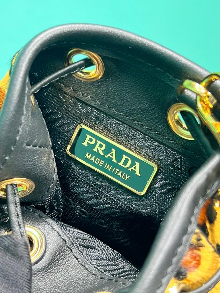 Prada Printed leather mini pouch honey 1NR016 10x12x7cm-duoc-ban-tai-Hvip Bags and Accessories