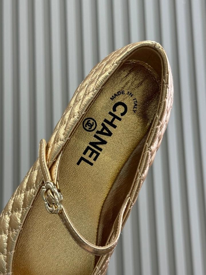 Chanel 25a BALLERINAS lambskin gold/black (1)-duoc-ban-tai-Hvip Shoes and Clothes