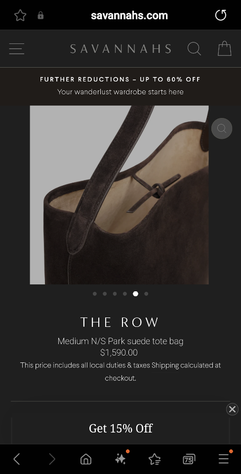 THE ROW
Medium N/S Park suede tote bag mocha 30X28X15.5cm-duoc-ban-tai-Hvip Bags and Accessories