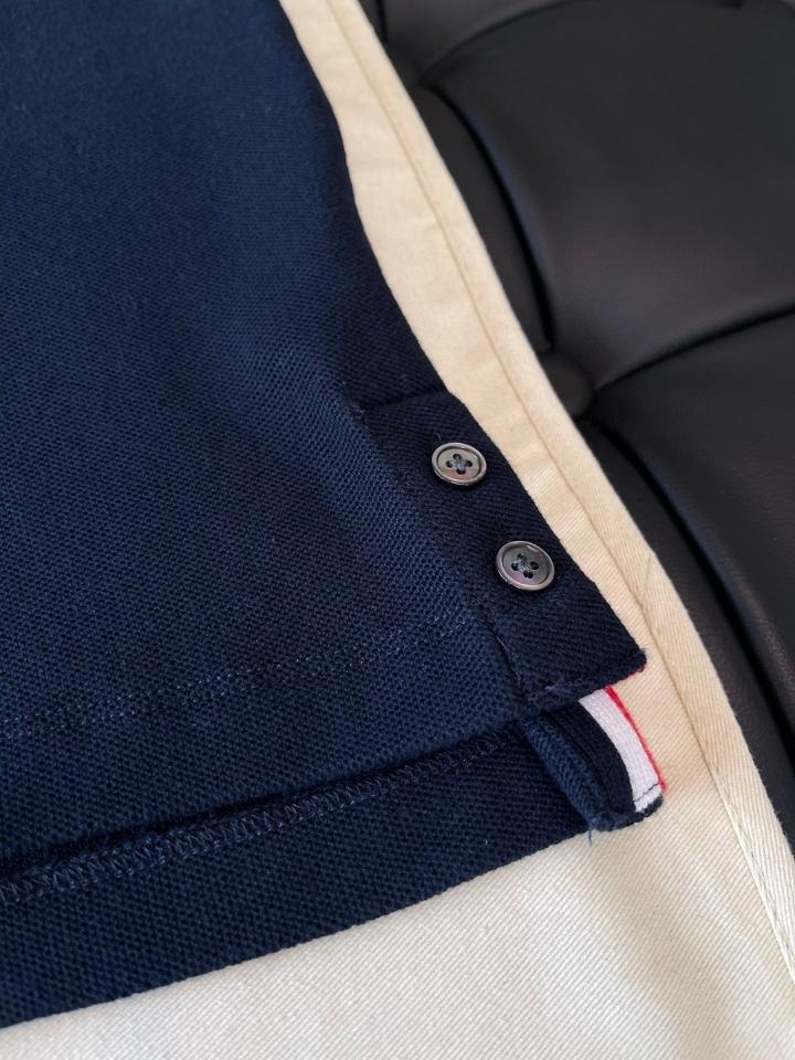 Thom Browne COTTON PIQUE 4-BAR POLO navy blue -duoc-ban-tai-Hvip Shoes and Clothes