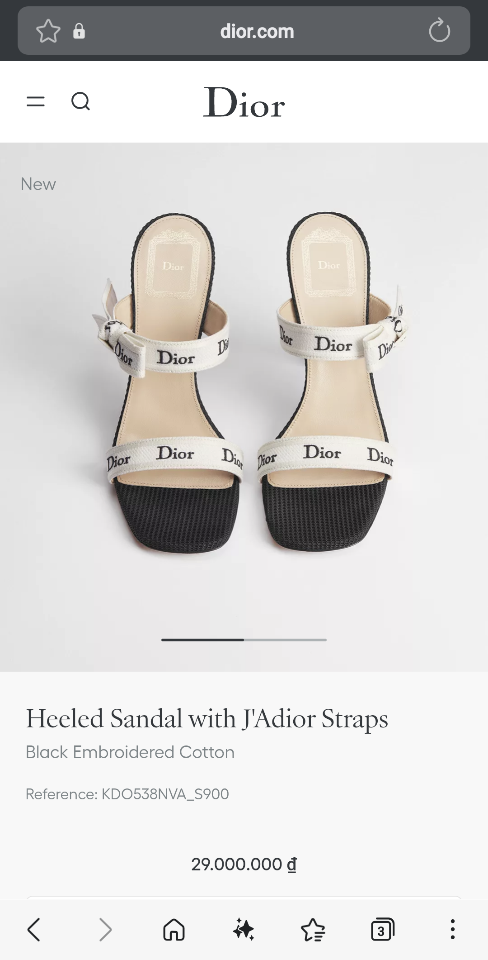 Dior Heeled Sandal with J'Adior Straps
Black Embroidered Cotton-duoc-ban-tai-Hvip Shoes and Clothes