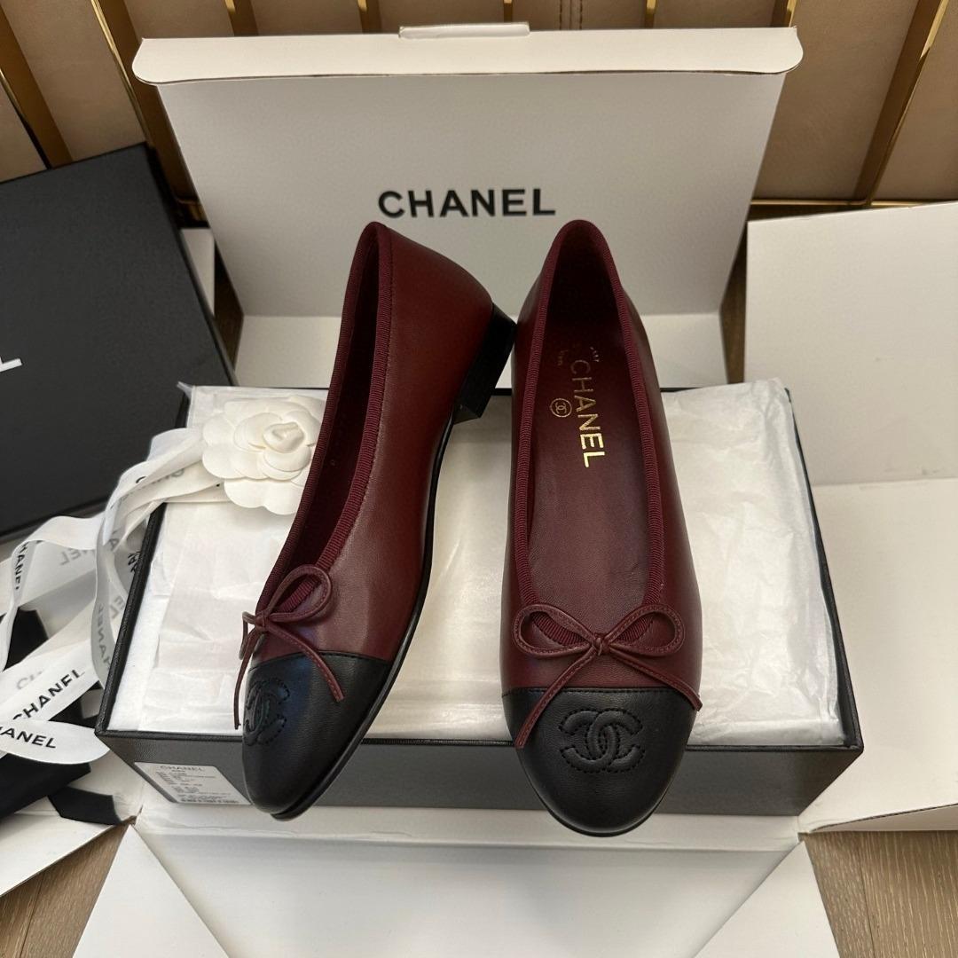 Chanel Ballet flats calfskin red and black G02819 -duoc-ban-tai-Hvip Shoes and Clothes