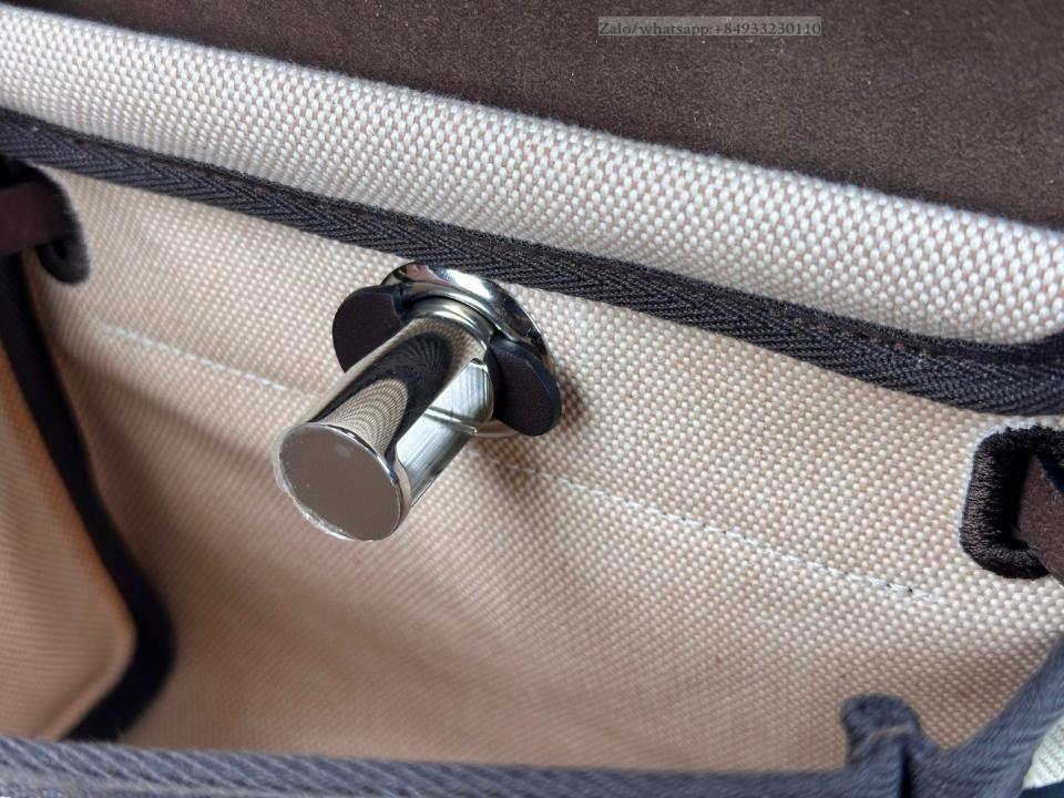 Hermès Herbag zip Mini Vache Hunter Toile Noir/Ecru PHW -duoc-ban-tai-Hvip Bags and Accessories