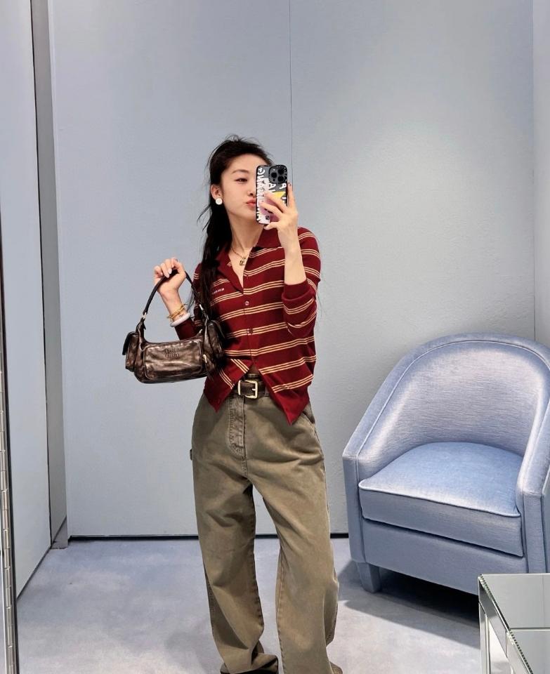 Miu Miu Striped cashmere and silk cardigan MMF949-duoc-ban-tai-Hvip Shoes and Clothes