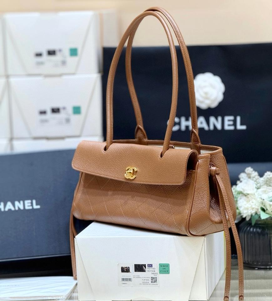 Chanel Small Shopping Bag   Grained Calfskin & Gold-Tone Metal brown 15*30.5*11.5cm AS6288-duoc-ban-tai-Hvip Bags and Accessories