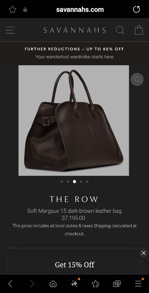 The Row Soft Margaux 15 Bag in Leather  Dark brown 38.5x16x30cm-duoc-ban-tai-Hvip Bags and Accessories