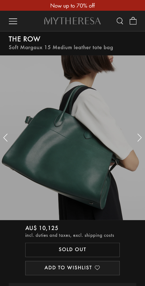 The Row Soft Margaux 15 Bag in Leather  green 38.5x16x30cm -duoc-ban-tai-Hvip Bags and Accessories