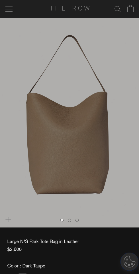 The Row Large N/S Park Tote in Leather Dark Taupe 44X38X21cm -25cm -duoc-ban-tai-Hvip Bags and Accessories