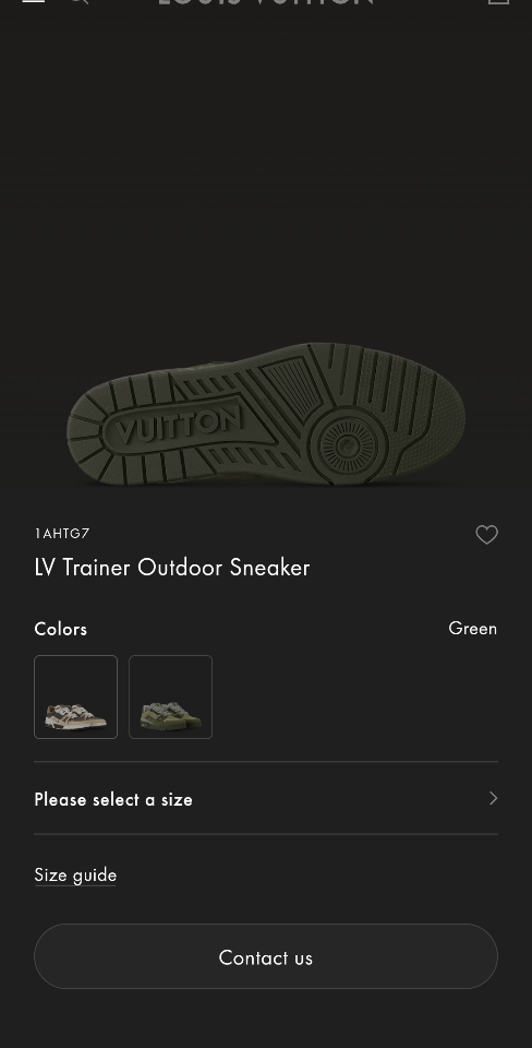 Louis Vuitton 1AHTG7
LV Trainer Outdoor Sneaker green (N1)-duoc-ban-tai-Hvip Shoes and Clothes