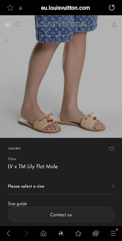 Louis Vuitton 1AHLRN
New
LV x TM Lily Flat Mule beige-duoc-ban-tai-Hvip Shoes and Clothes
