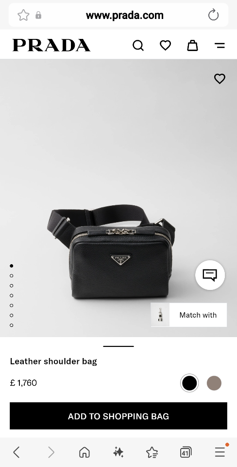 Prada Leather shoulder bag black 2VH184
19.5x13.5x6cm-duoc-ban-tai-Hvip Bags and Accessories