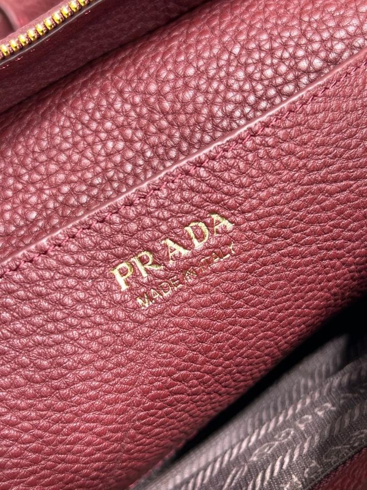 Prada Medium leather top-handle bag red 1BB149 28x20x13 cm -duoc-ban-tai-Hvip Bags and Accessories