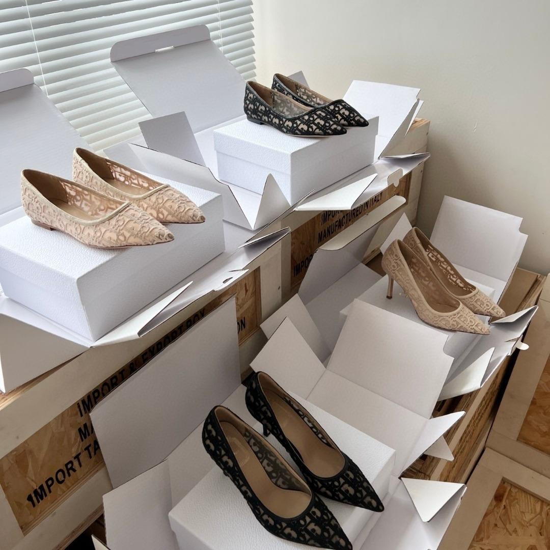 Dior Adiorable flat shoes Dior Oblique Embroidered Mesh-duoc-ban-tai-Hvip Shoes and Clothes