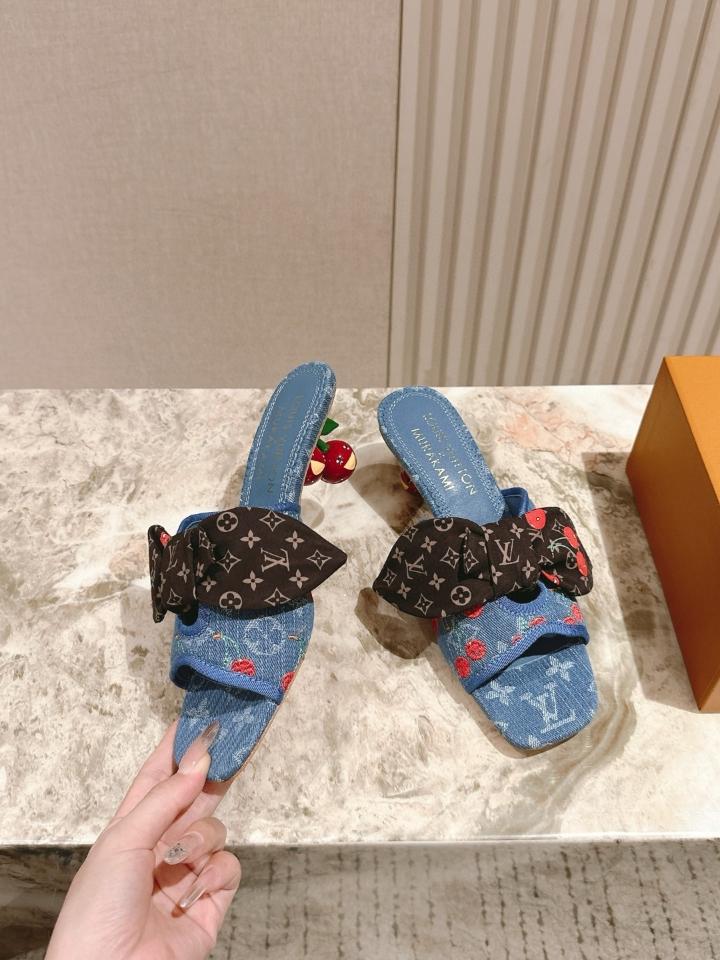 Louis Vuitton LV x TM  Cherie Mules blue 🍒55mm (1)  -duoc-ban-tai-Hvip Shoes and Clothes