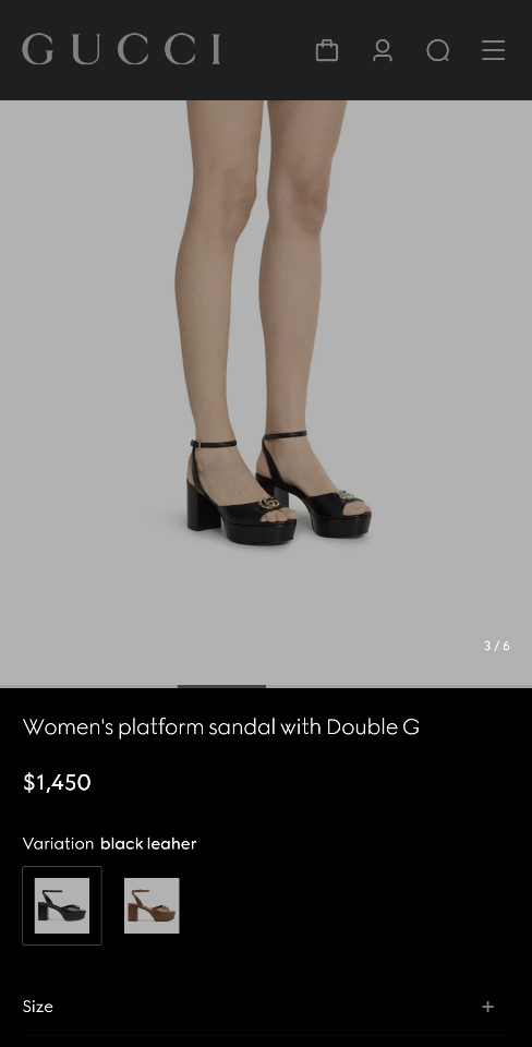 Gucci Women's platform sandal with Double G 80mm black leather 832450 (1)-duoc-ban-tai-Hvip Shoes and Clothes