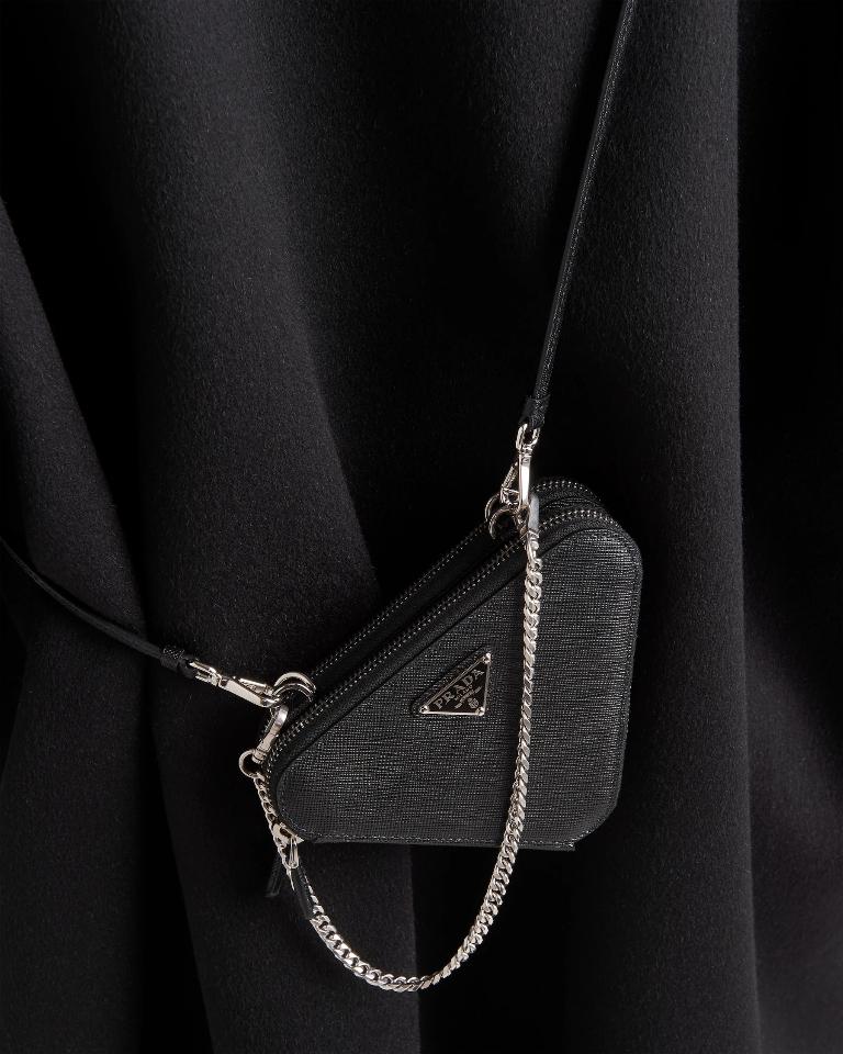 Prada Saffiano leather mini pouch black 1NR015 15x10x5cm-duoc-ban-tai-Hvip Bags and Accessories