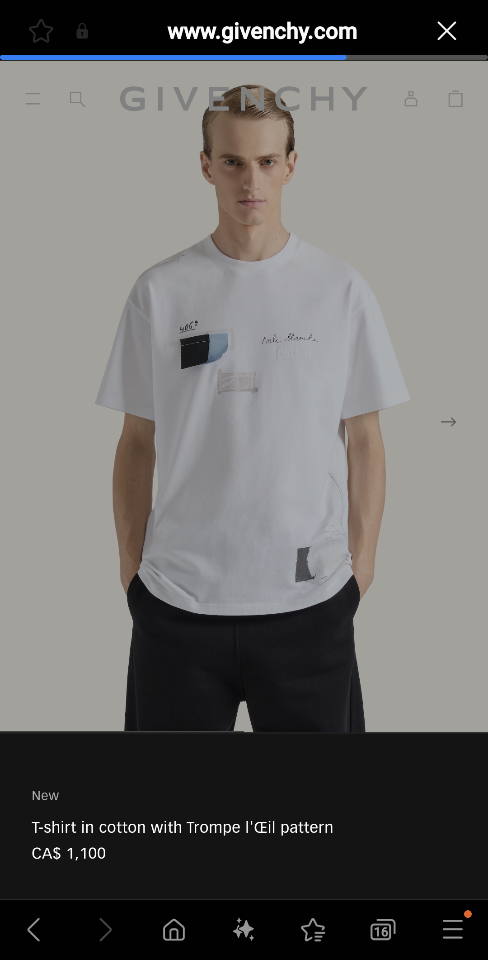 Givenchy T-shirt in cotton with Trompe l'Œil pattern white BM71NK3YRN100-duoc-ban-tai-Hvip Shoes and Clothes