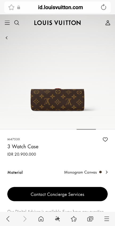 Louis Vuitton M47530
3 Watch Case 20x8x8cm-duoc-ban-tai-Hvip Bags and Accessories