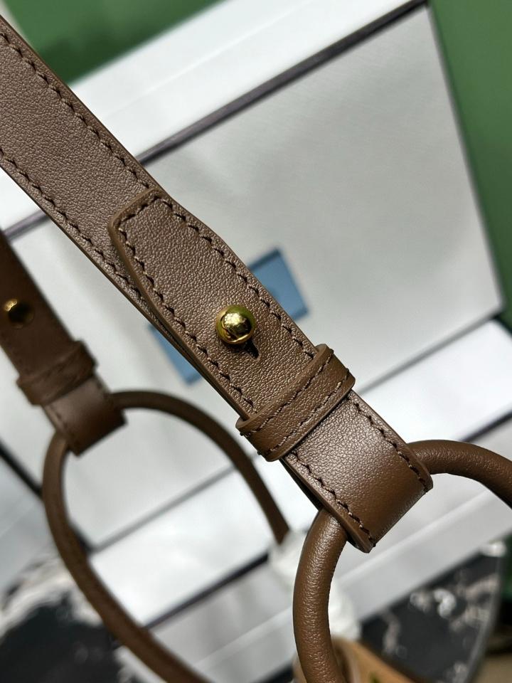 Prada suede brown shoulder bag 1BE087 22x21x10.5cm-duoc-ban-tai-Hvip Bags and Accessories