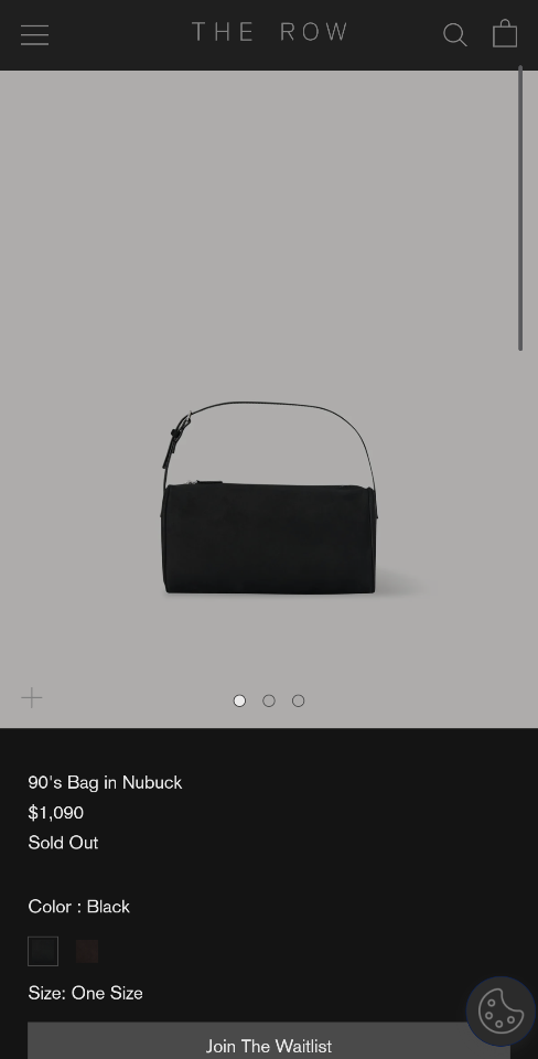 The Row 90's Bag in Nubuck dark black 19.5x10x8cm -duoc-ban-tai-Hvip Bags and Accessories
