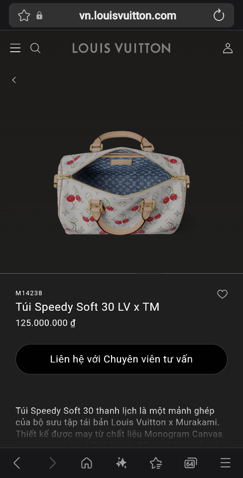 Louis Vuitton M14238
Túi Speedy Soft 30 LV x TM 30.0 x 21.0 x 17.0cm-duoc-ban-tai-Hvip Bags and Accessories