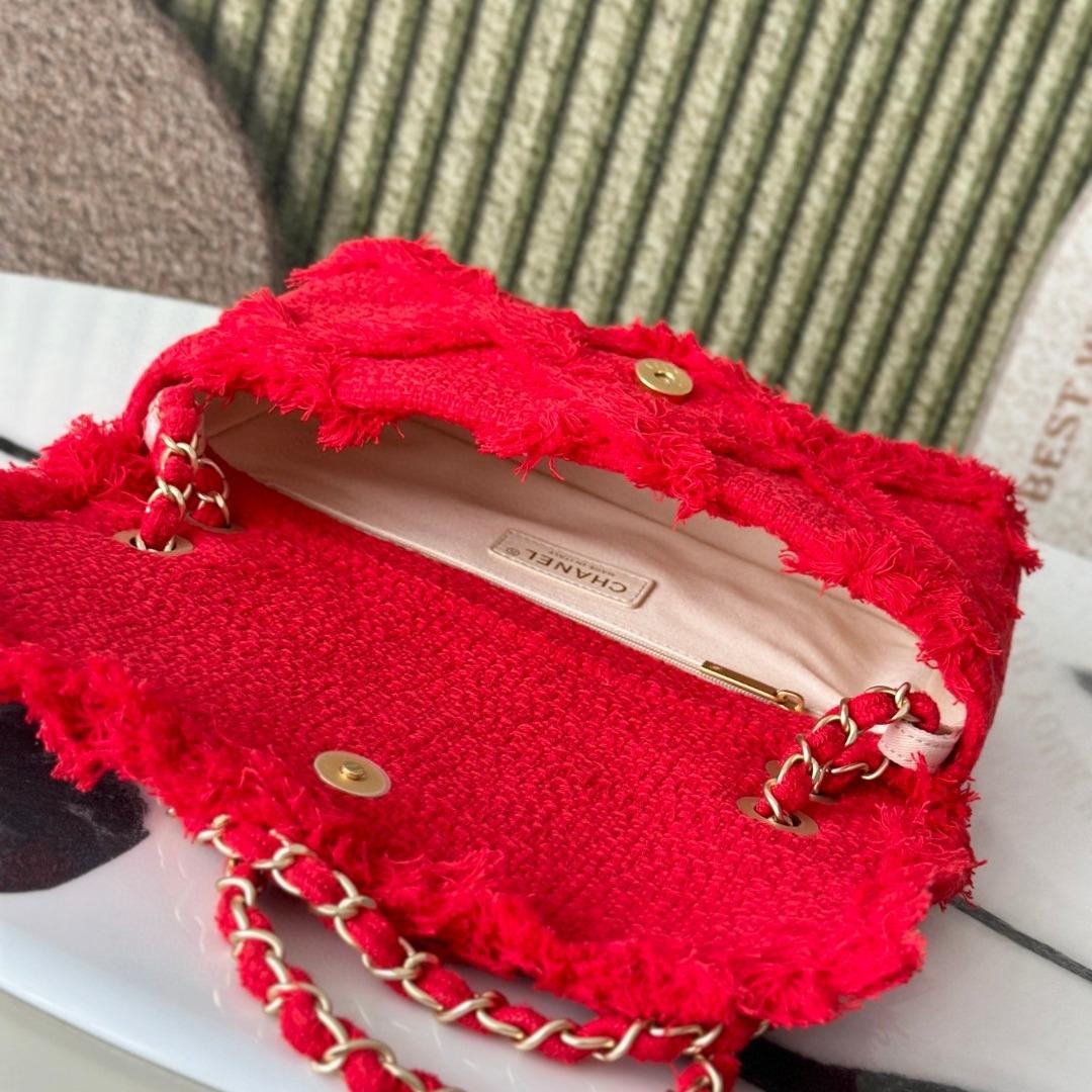 ChanelFlap Bag small Tweed Red 3318 27cm-duoc-ban-tai-Hvip Bags and Accessories
