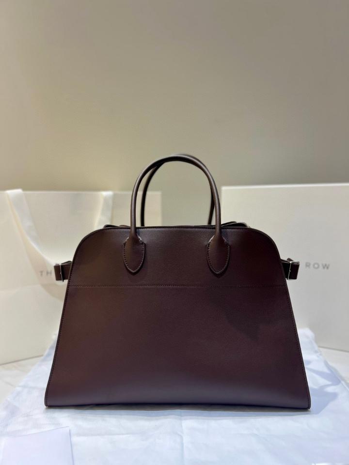 The Row Soft Margaux 15 Bag in Leather  Dark brown 38.5x16x30cm-duoc-ban-tai-Hvip Bags and Accessories