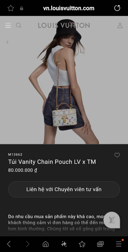 Louis Vuitton M13662
Túi Vanity Chain Pouch LV x TM 11.5 x 6.5 x19cm-duoc-ban-tai-Hvip Bags and Accessories