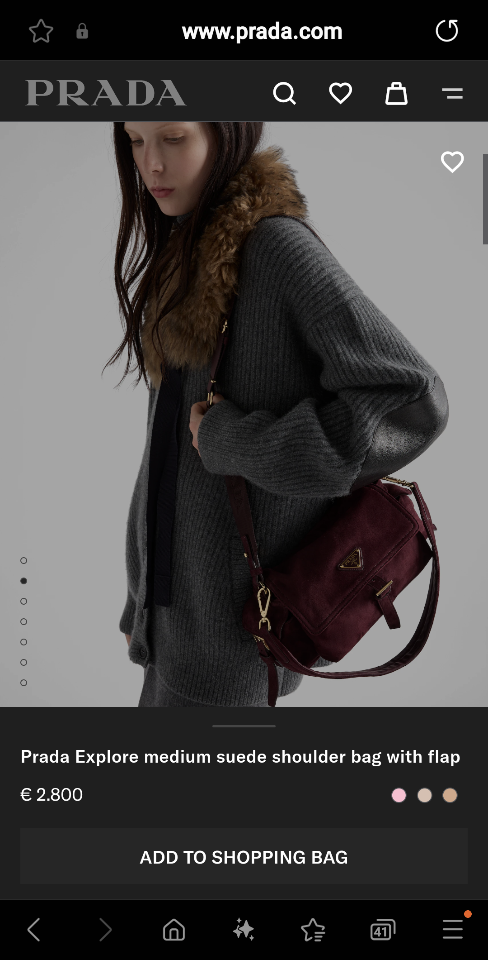 
Prada Explore medium suede shoulder bag with flap burgundy 1BD394 30x14x10cm-duoc-ban-tai-Hvip Bags and Accessories