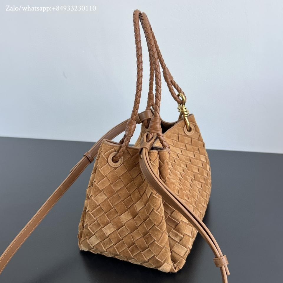Bottega Veneta medium suede Parachute amber 835921 29.5x17.5x18.5cm -duoc-ban-tai-Hvip Bags and Accessories