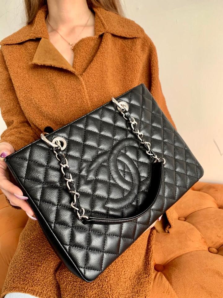 Chanel Tote shopping bag Grained Calfskin and silver-Tone Metal black A50995 34x24x12cm-duoc-ban-tai-Hvip Bags and Accessories