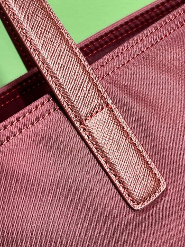 Prada Re-Edition 1978 medium Re-Nylon and Saffiano leather tote bag burgundy 1BG555 35x26x15cm-duoc-ban-tai-Hvip Bags and Accessories